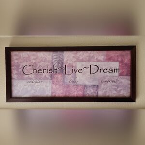 🩵"Cherish, Live, Dream" Wall Art